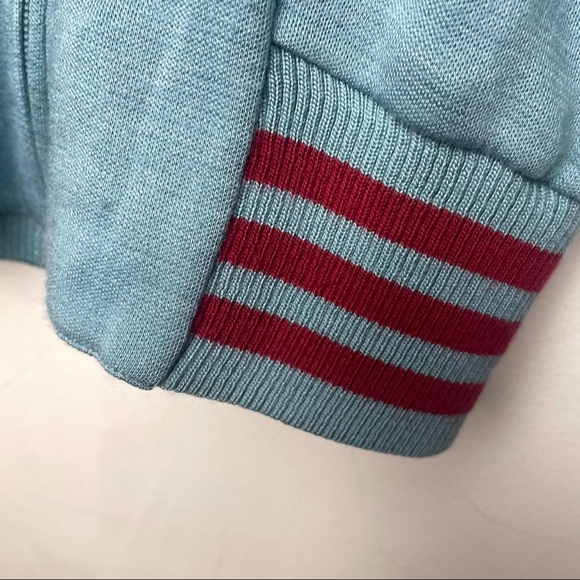 Vintage Adidas Blue and Red Full Zip Up Striped Sweatshirt Size M Y2K - Picture 5 of 8